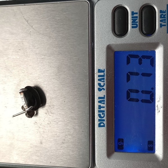 Black Onyx Stone Stud Earrings - Picture 5 of 12